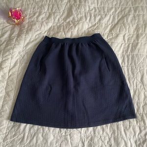 Jacquard navy blue skirt Anthropologie